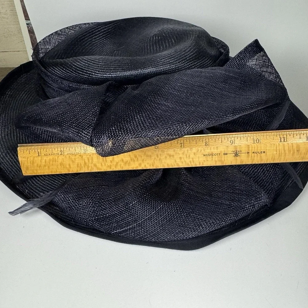 Vintage Ruth Kropveld Chapeau Creations Navy Organza Bow‎ Occasion Hat w Tag